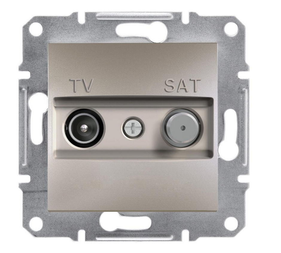 Розетка Schneider Electric TV-SAT проходная 8 dB Бронзовый (EPH3400369)