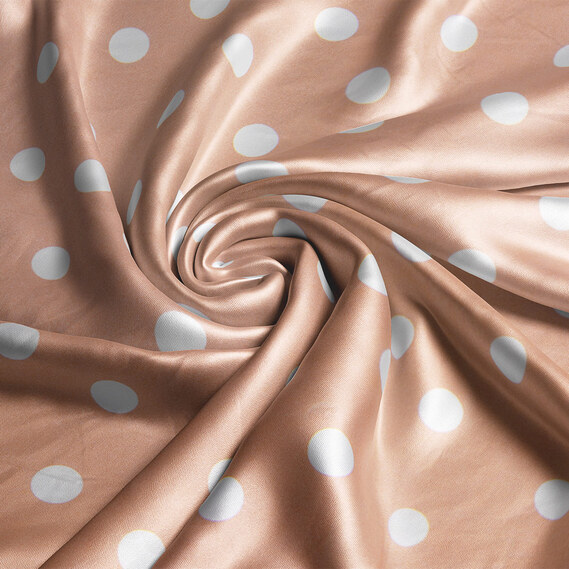 Тканина атлас-шовк стрейч IDEIA Горошок 1,5 м Карамельний (2200004219981)