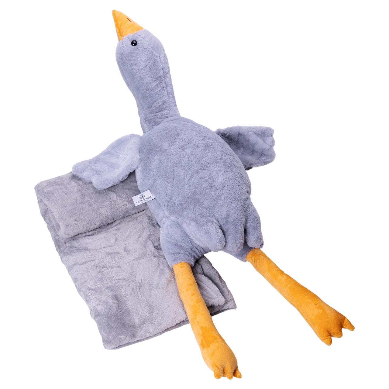 Мягкая игрушка-подушка с пледом Гусь-обнимусь Colorful Home 89 см Серый (520-1G) Мягкая игрушка-подушка с пледом Гусь-обнимусь Colorful Home 89 см Серый (520-1G)