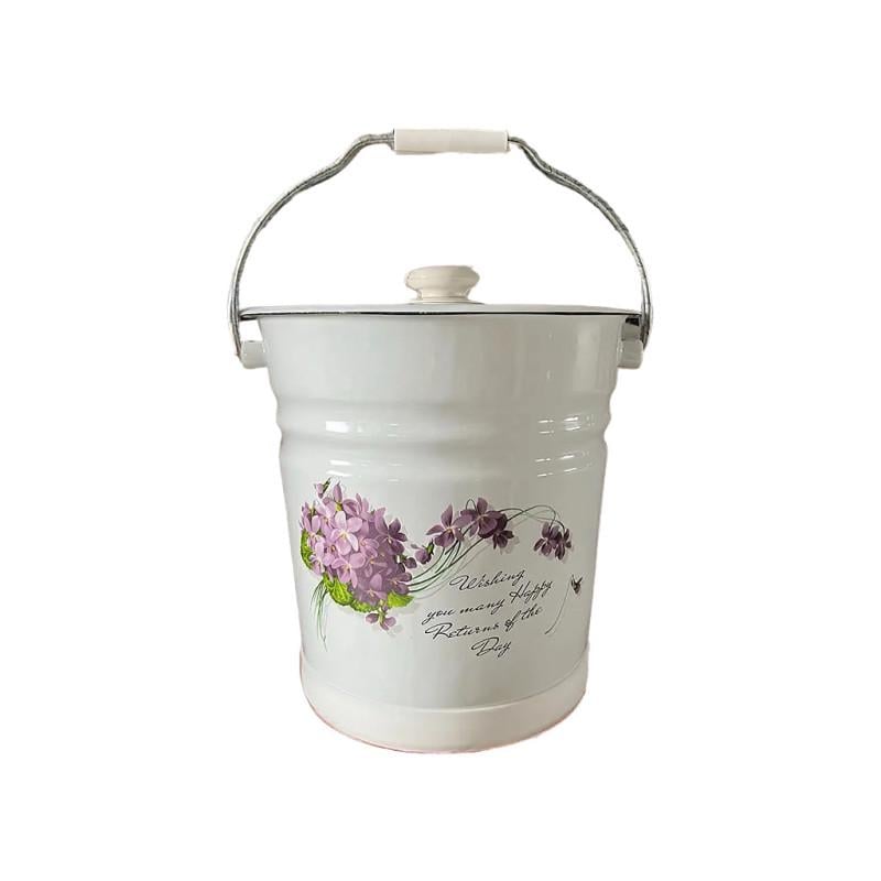 Каструля-відро емальована цільноштампованна з кришкою і піддоном 10 л (1631)