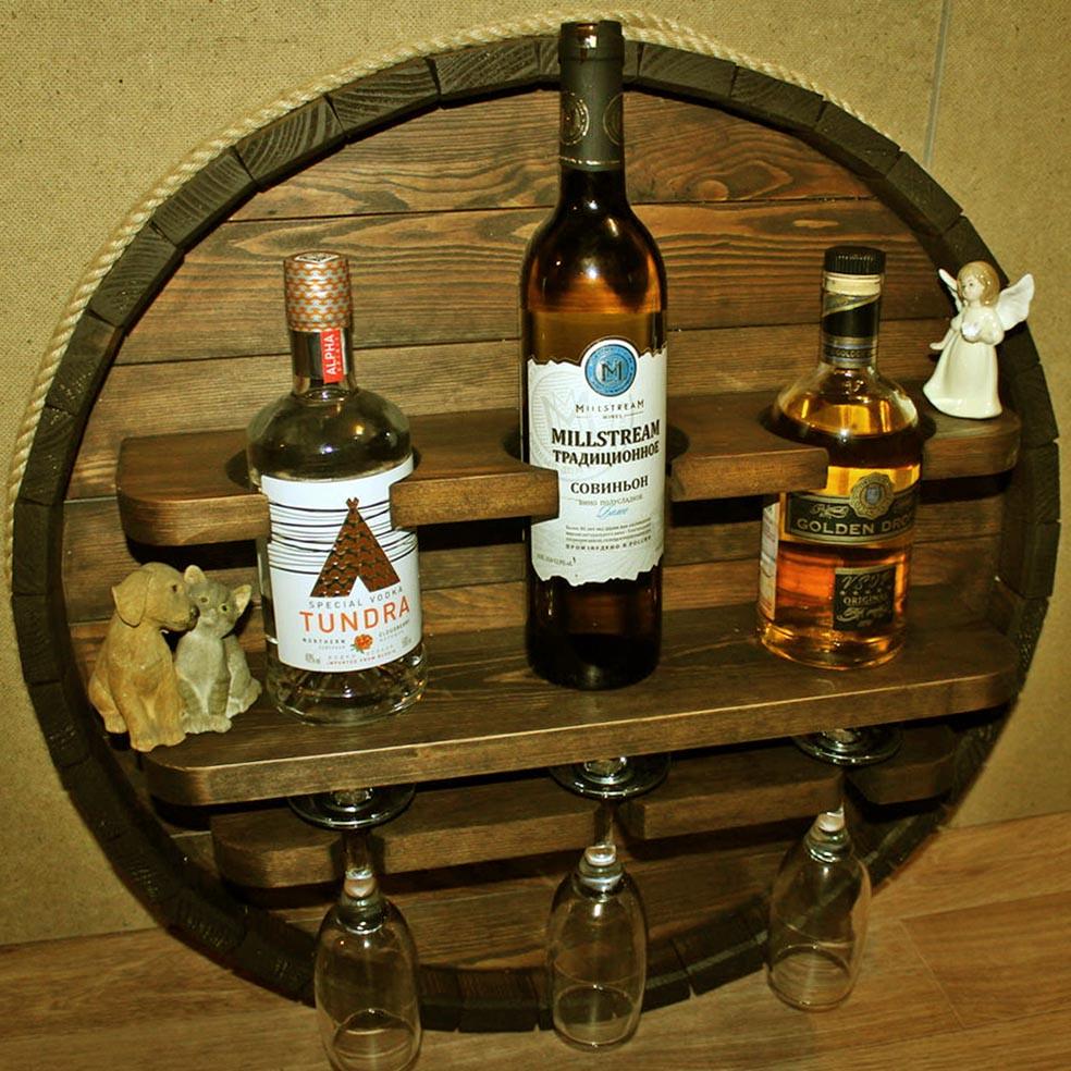 Полка для вина настенная из дерева Нумата Латте (ПНК-011516)