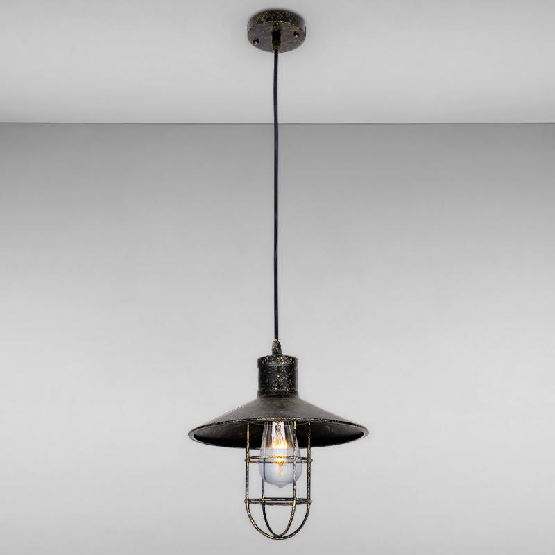 Люстра підвісна лофт Light House LS-16321-1 BK+GD на одну лампу Чорний/Золото Люстра підвісна лофт Light House LS-16321-1 BK+GD на одну лампу Чорний/Золото