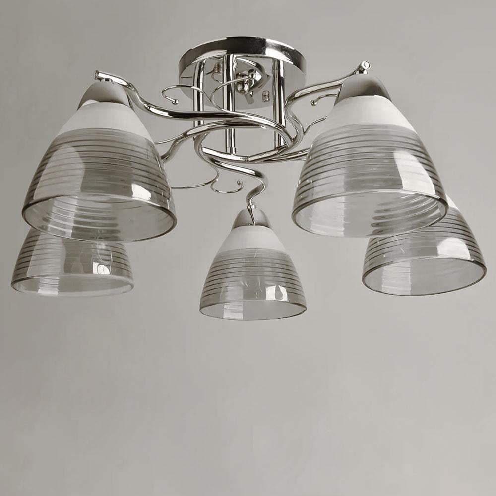 Люстра потолочная Light House SH-19577/5A CR 540х540х240 мм Хром/Cерый