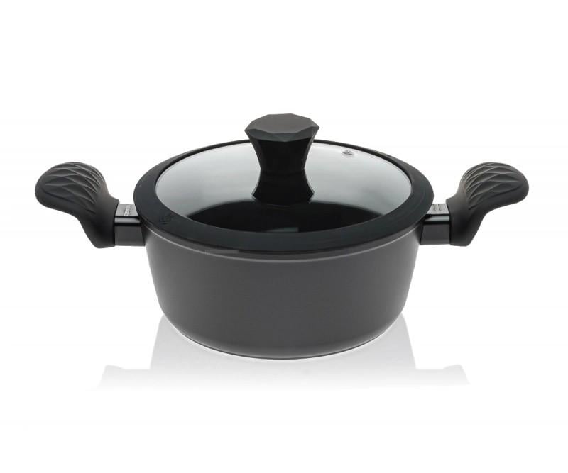 Кастрюля Edenberg EB-3488 с алмазным покрытием и стеклянной крышкой 6,7 л 28x12,5 см (26468773)