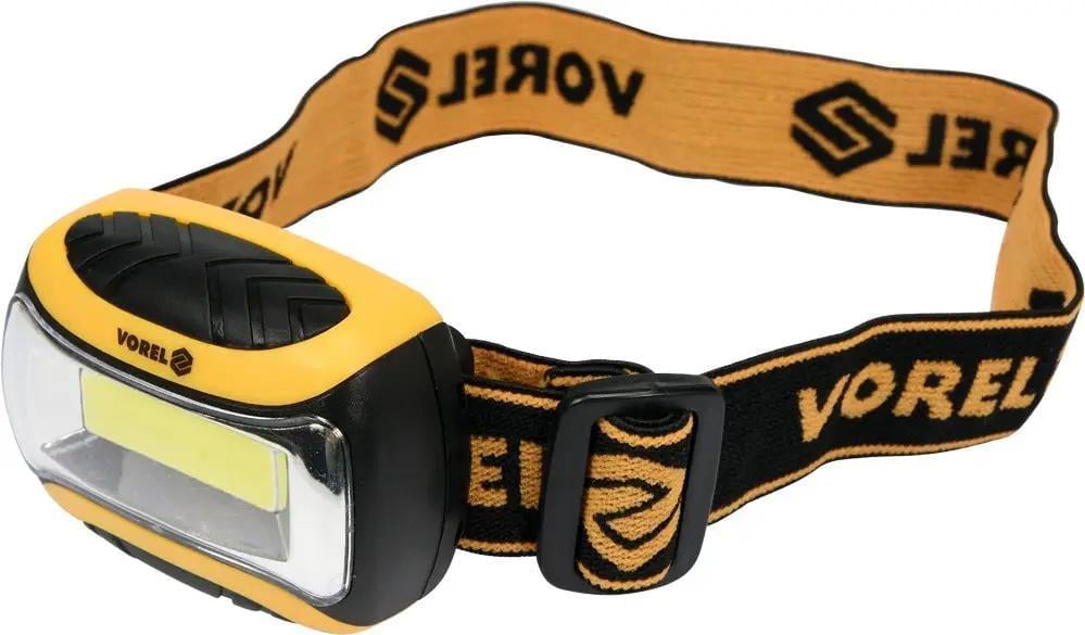 Фонарь налобный Vorel диодный 3 Вт 150Lm 3х ААА 1,5 В 55х47х29 мм (88676)