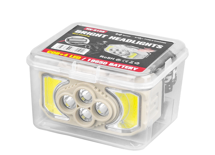 Ліхтар налобний HX-815S-4XPE+2COB з білим і червоним світлом/USB Type-C (ML-04957) - фото 5 Ліхтар налобний HX-815S-4XPE+2COB з білим і червоним світлом/USB Type-C (ML-04957) - фото 5