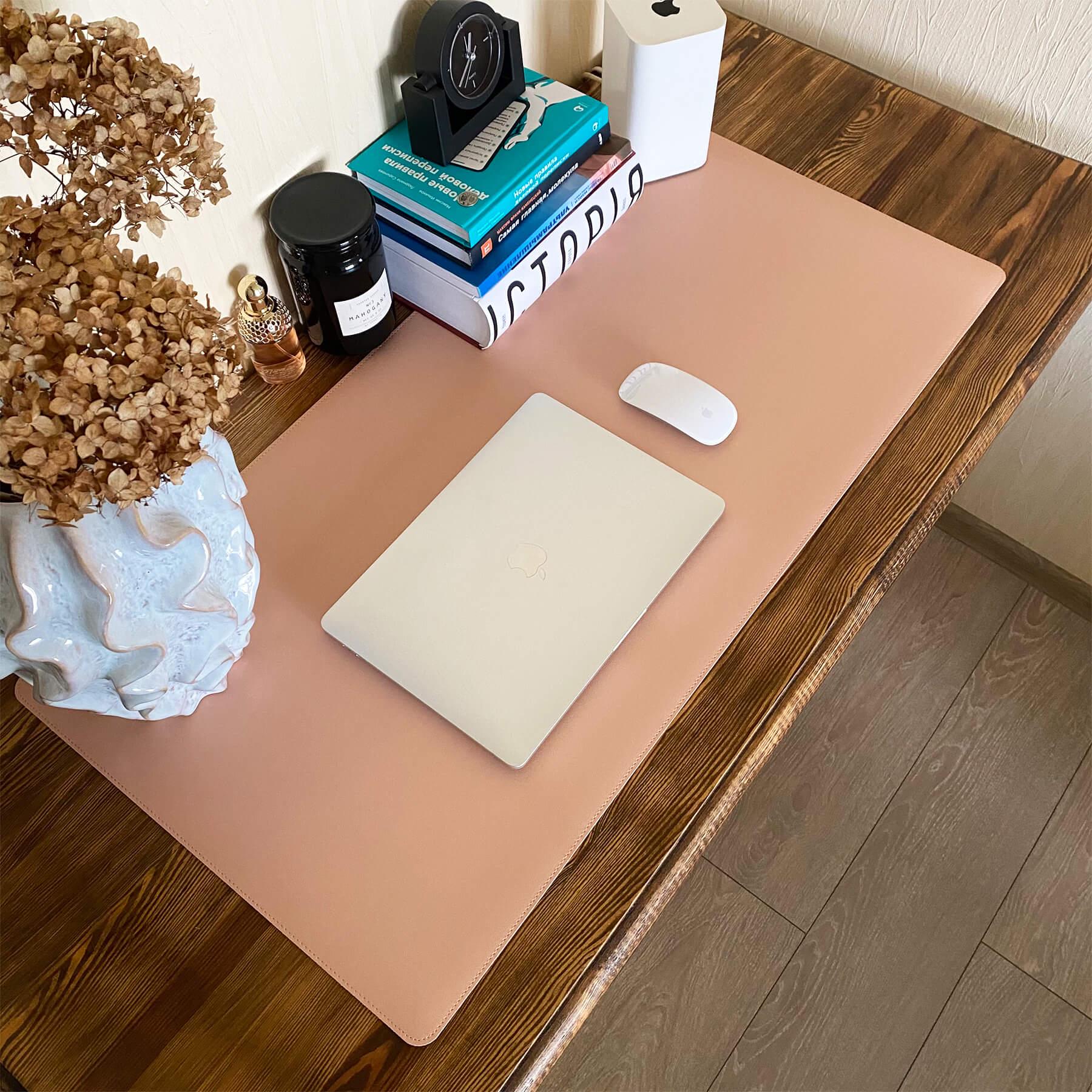 Настольное покрытие-бювар из эко-кожи 900х450х2 мм Лавандовый/Розовый - фото 2