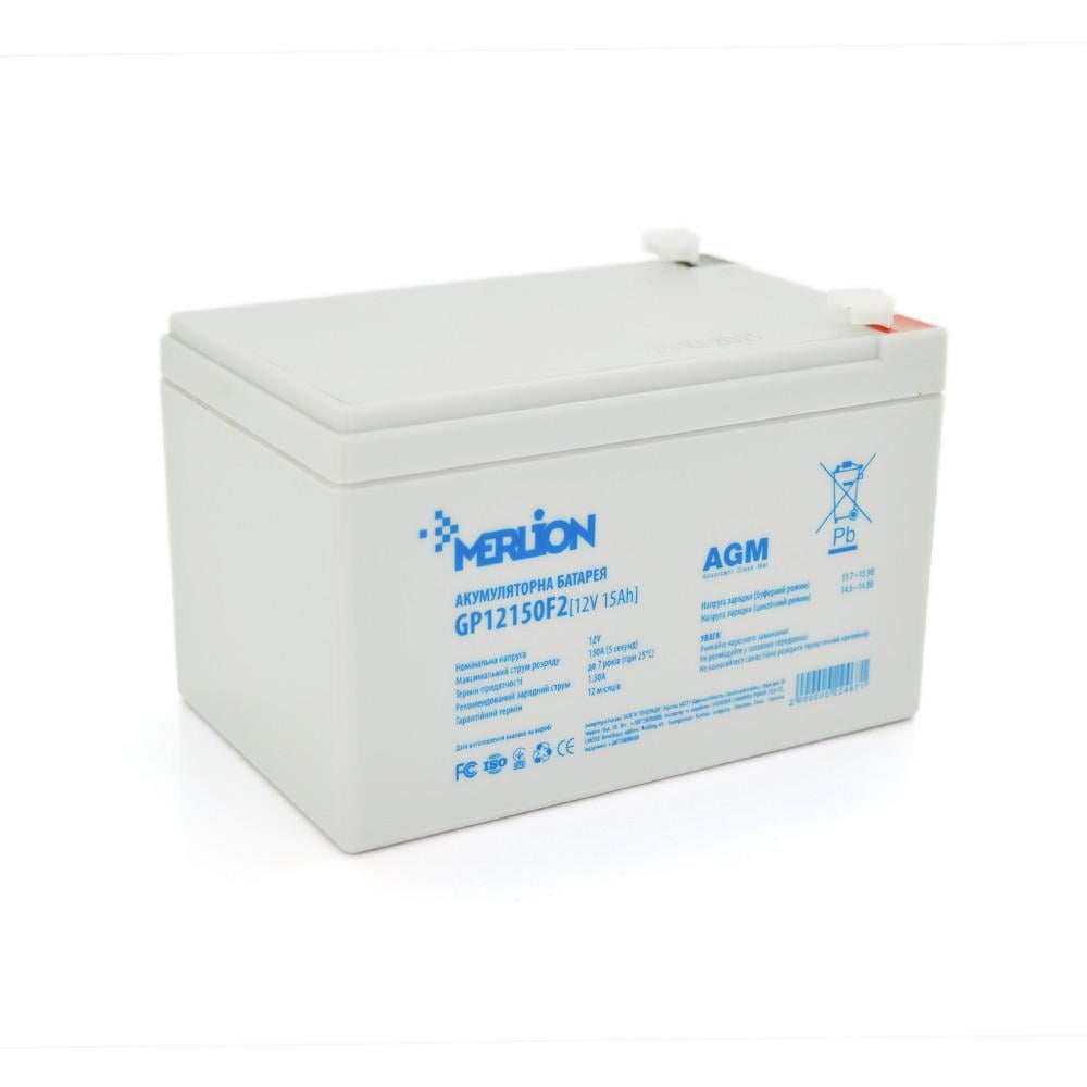 Батарея аккумуляторная MERLION AGM GP12150F2 12 V 15 Ah Grey