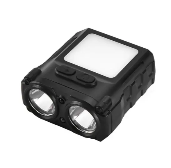 Фонарик налобный с датчиком движения SH-T808-2XPE-20SMD-white/red Type-C Black (ws95324)