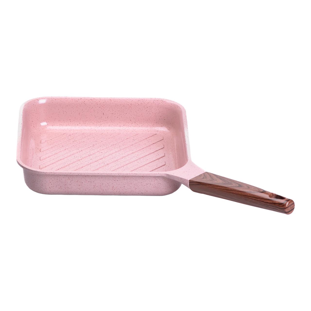 Сковорода-гриль MGC алюмінієва квадратна 2,5 л з антипригарним покриттям 24 см Pink - фото 4