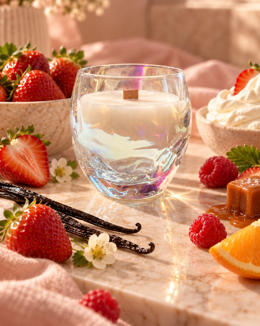 Свеча ароматическая Franterro Facet Strawberries&Cream 300 г (FRN-1103)
