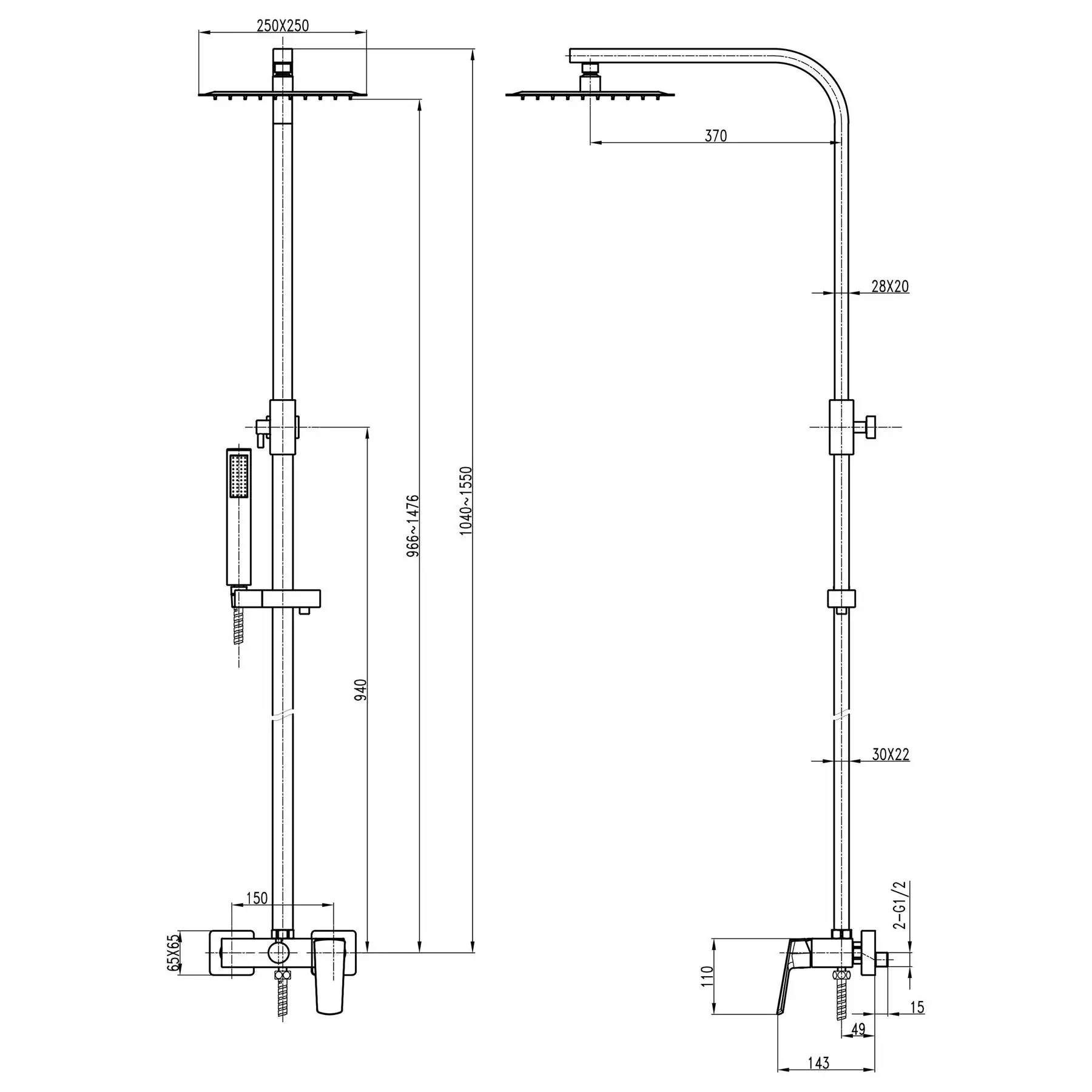 Душевая система TOPAZ Lexi TL 21702-H57-00 (GSR-000020240) - фото 5