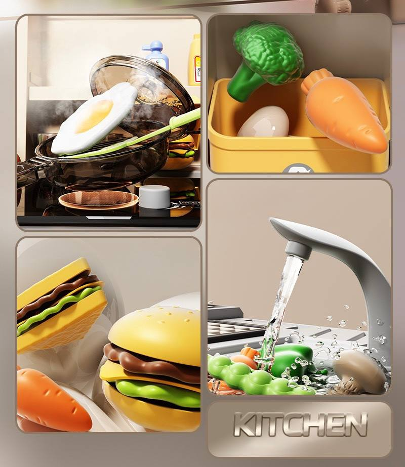 Детская кухня TK Group 928B с водой/паром/светом/звуком 68 предметов Красный (2705727710) - фото 7 Детская кухня TK Group 928B с водой/паром/светом/звуком 68 предметов Красный (2705727710) - фото 7