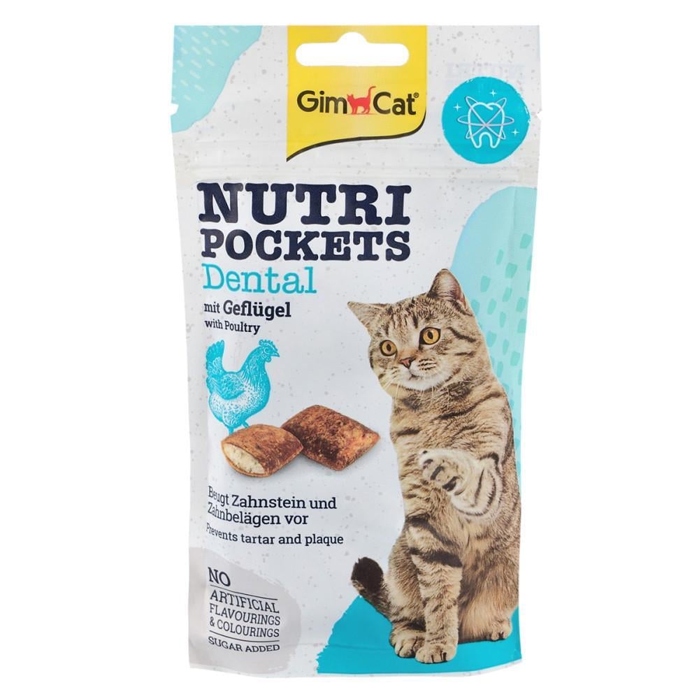 Лакомство для кошек GimCat Nutri Pockets Dental подушечки для зубов 60 г (1789932220)