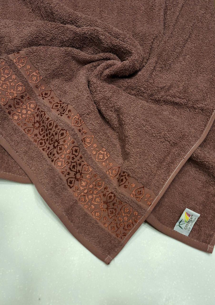 Рушник для обличчя махровий Cestepe VIP Cotton 50x90 см Коричневий (1621) - фото 2