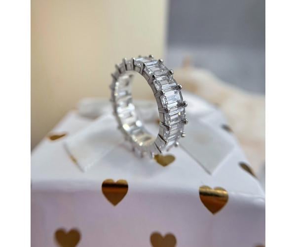 Каблучка Доріжка до серця діамантового ограновування з фіанітами