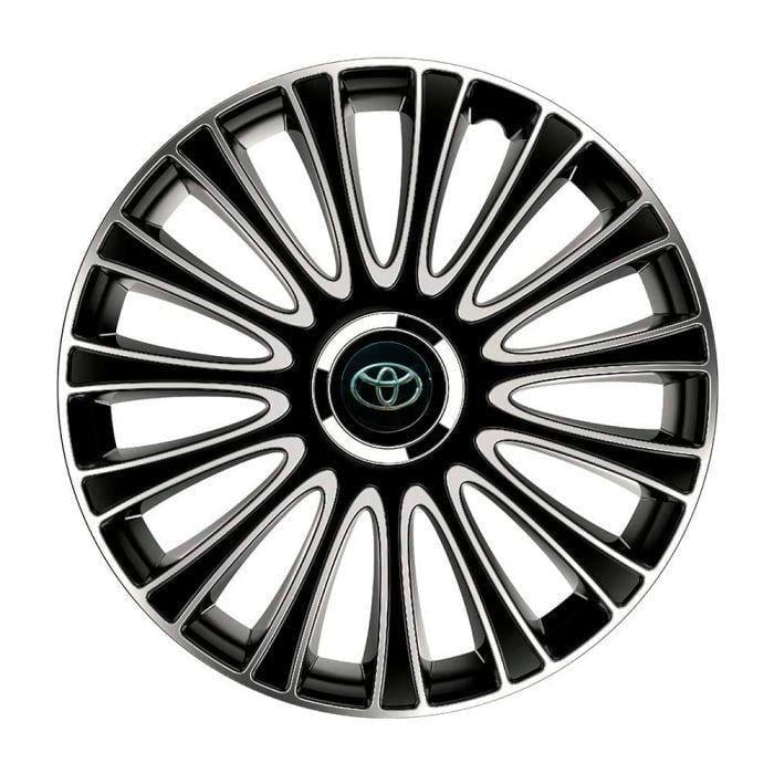 Колпаки для колес 4 Racing Le Mans Pro R16 с логотипом Toyota 4 шт. Silver/Black