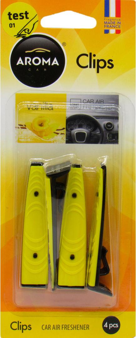 Ароматизатор для авто Aroma Car Clips Vanilla на дефлектор 5 мл (379/92385)