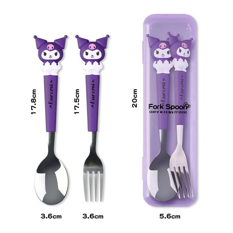 Набор детских столовых приборов Kuromi ложка/вилка с контейнером для хранения Фиолетовый (2513535273) - фото 2 Набор детских столовых приборов Kuromi ложка/вилка с контейнером для хранения Фиолетовый (2513535273) - фото 2