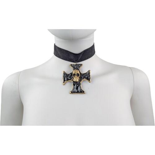 Чокер Seta Décor Изида с крестом (24-663BLK-GL)