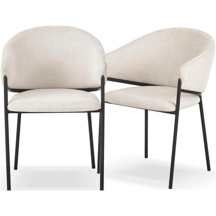 Комплект из 2-х обеденных стульев Navi с подлокотниками Flax dune black base (16111)