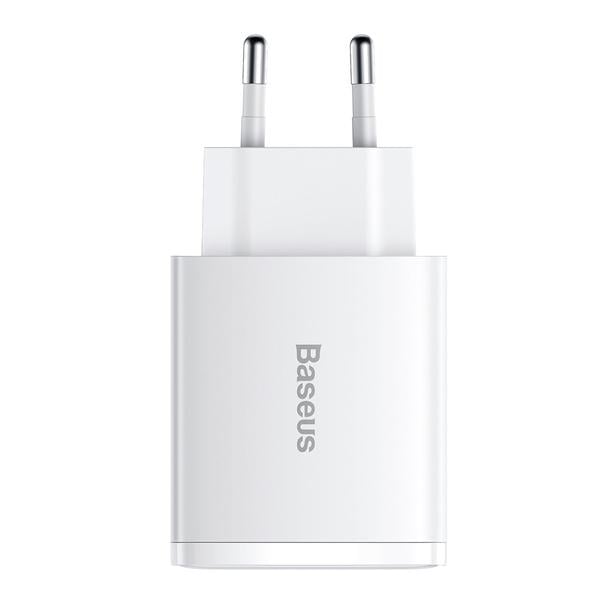 Зарядний пристрій Baseus Compact Quick Charger 2U+C 30 W White (CCXJ-E02) - фото 3