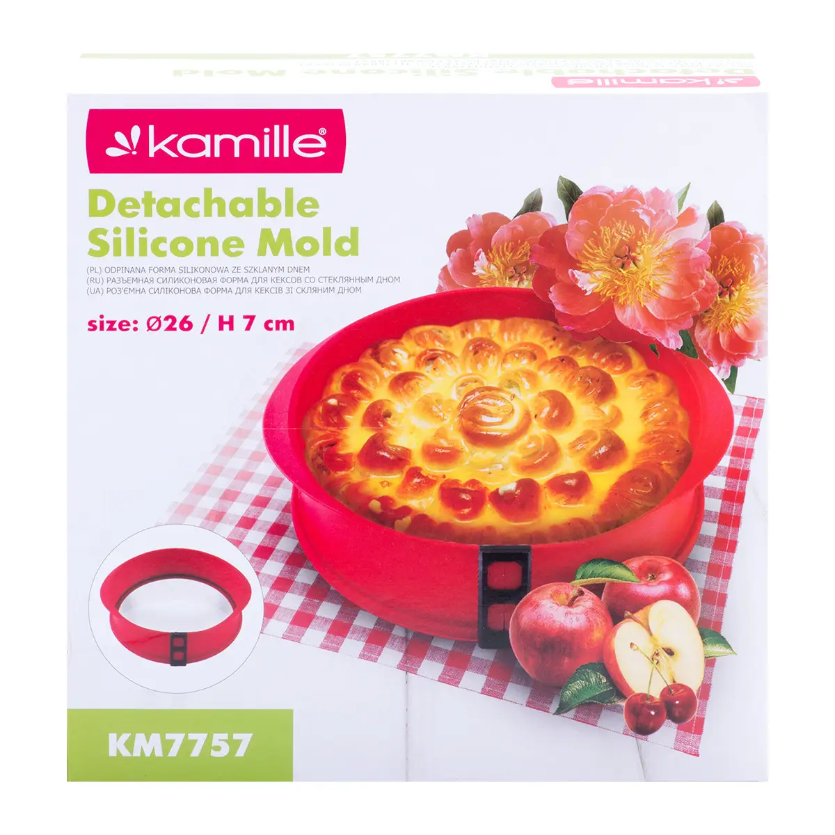 Форма для випікання Kamille KM-7757 силікон/скло 26х7 см (1943944624) - фото 3