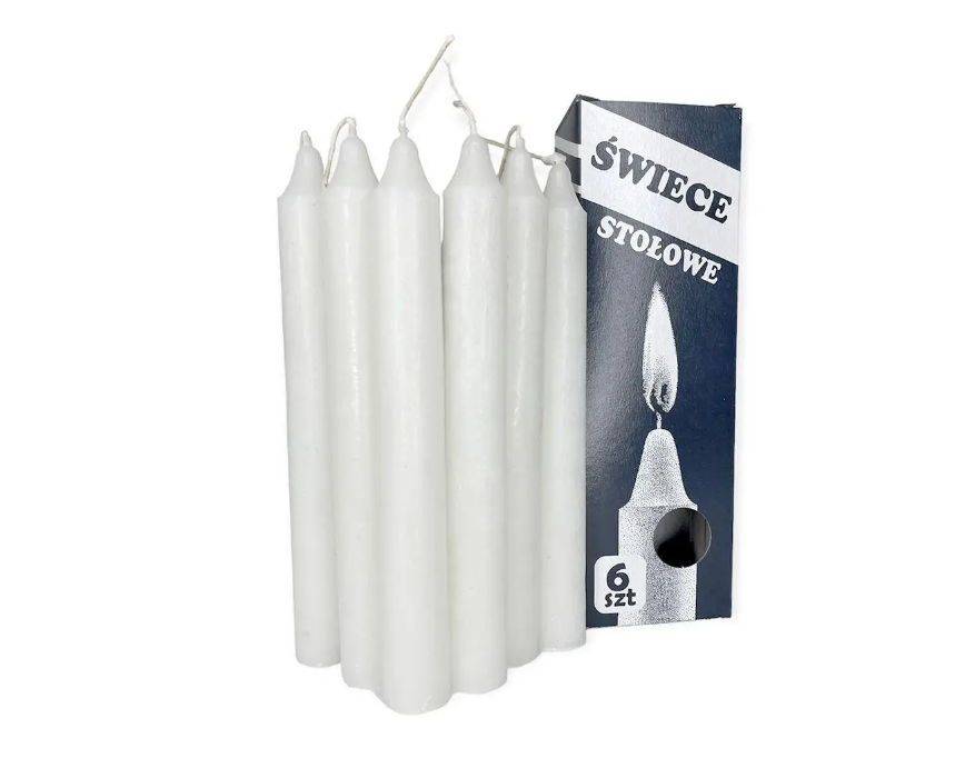 Свеча столовая парафиновая для дома Vins упаковка 6 шт Свеча столовая парафиновая для дома Vins упаковка 6 шт
