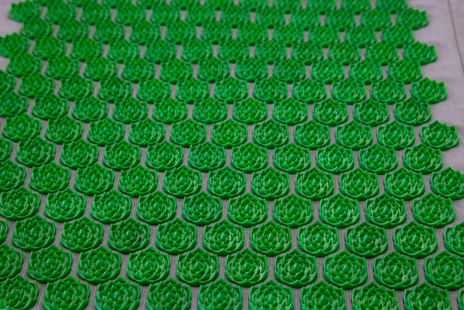 Массажный коврик OSPORT Аппликатор Кузнецова + подушка apl-020 Lotus Mat Eco Серо-зеленый - фото 3