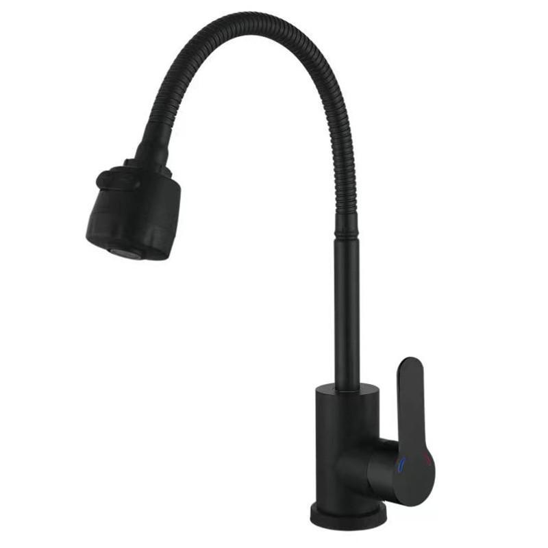 Смеситель для кухни Zerix DAX-011 REFLECTOR из нержавеющей стали SUS304 Черный (ZX4822)