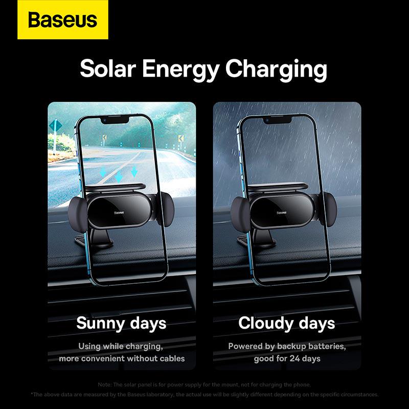 Тримач для телефону в машину BASEUS SUGP010001 Steel Cannon pro Solar Electric (575652) - фото 12