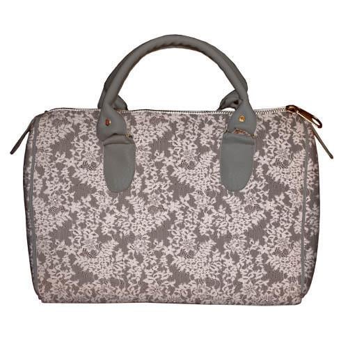 Сумка бочонок Presentville Barrel Gray flowers on gray background (SB 15M063 SE)