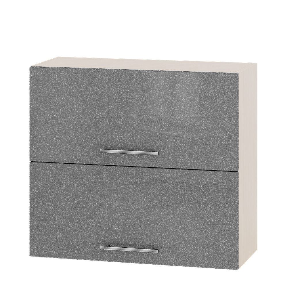 Шафа верхня Еверест Модерн модуль Верх В14-800 80х30х72 см Сріблястий металік глянець/Дуб Молочний (04983)