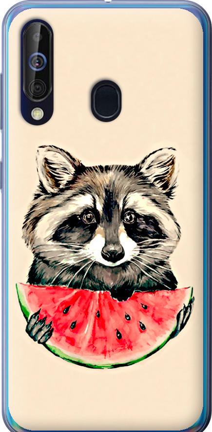 Чохол на Samsung Galaxy A60 2019 A606F Єнотик з кавуном (4605u-1699-42517)