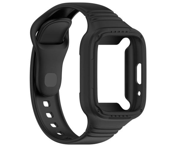 Силиконовый ремешок с чехлом для Redmi Watch 3 Active Черный