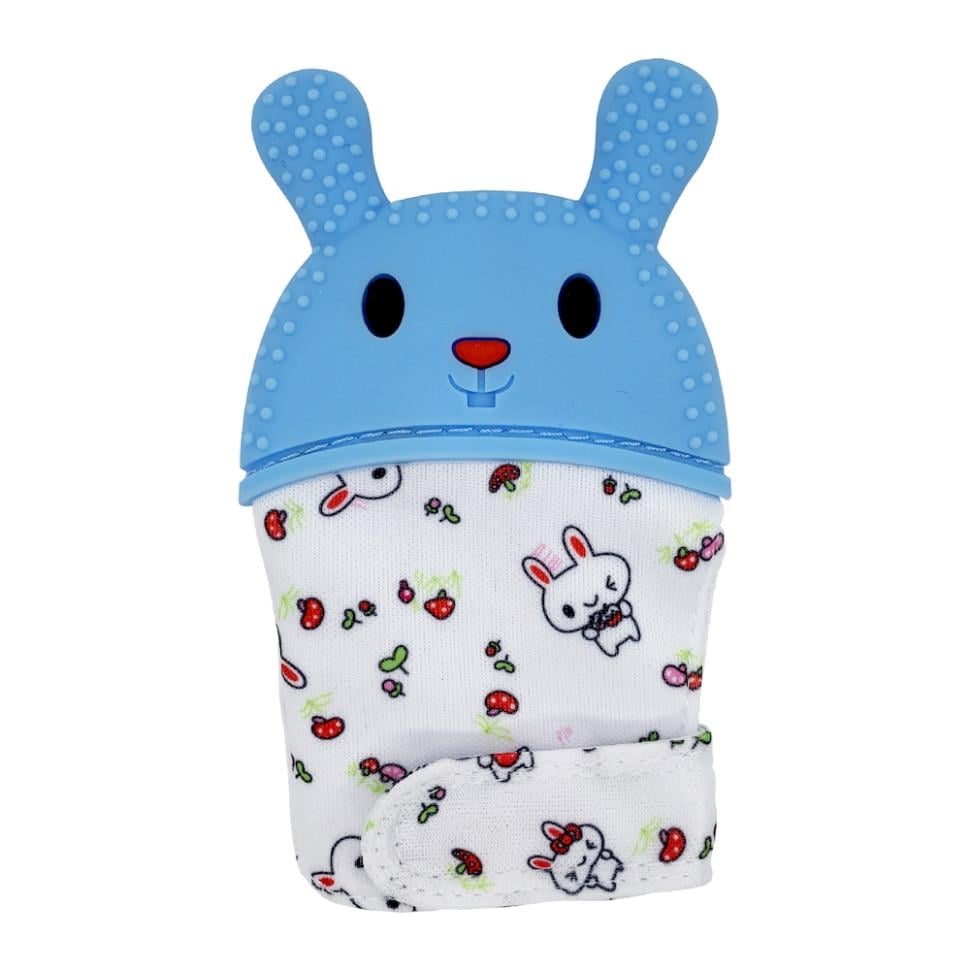 Прорезыватель-перчатка Зайка MGZ-0404 на липучке Blue (39010)
