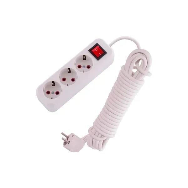 Подовжувач тримісний Lezard Lila побутовий з/з з вимикачем 7 м (720-0307-302)