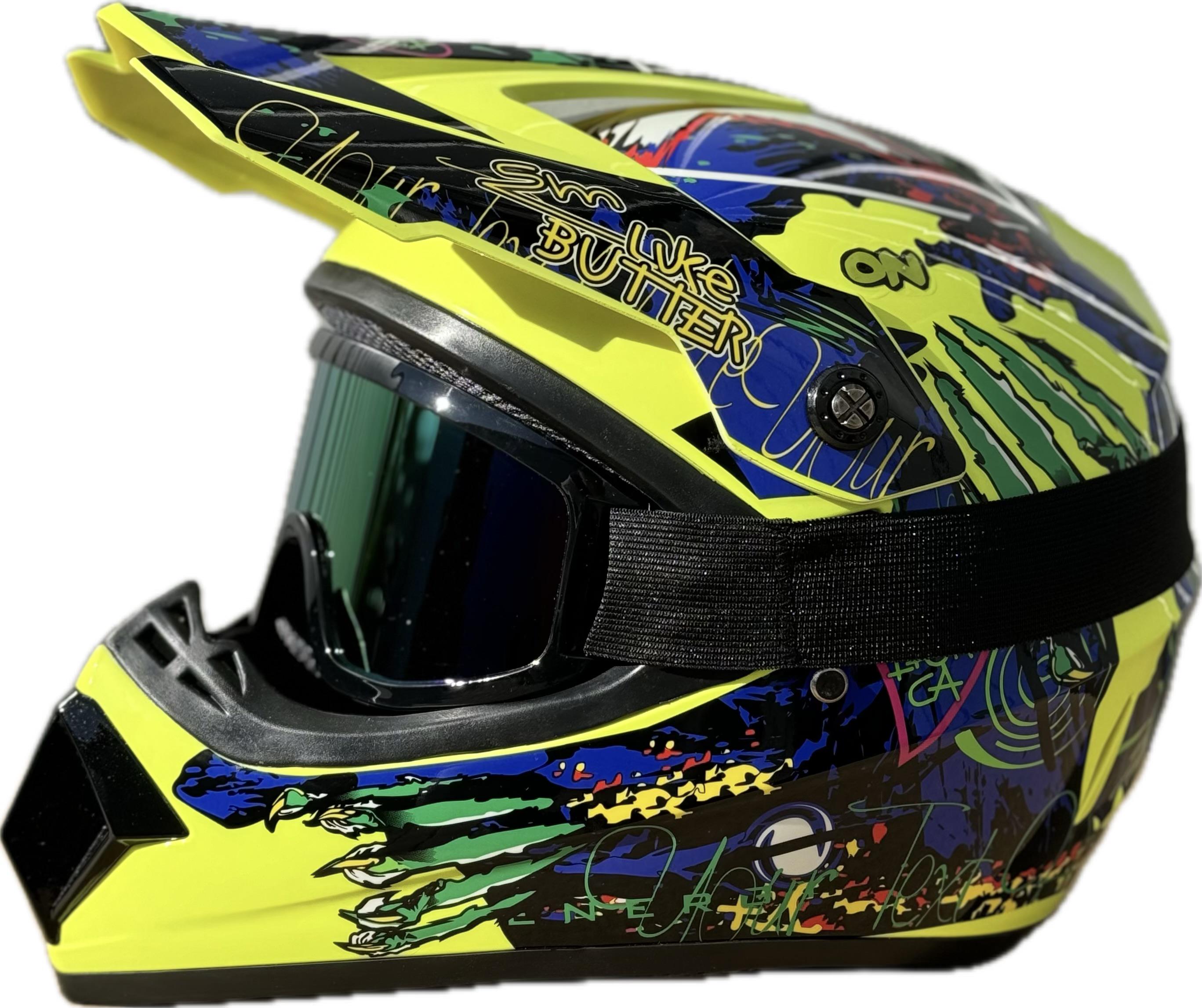 Мотошолом дитячий крос-ендуро Bull Fight з окулярами XS (0212)