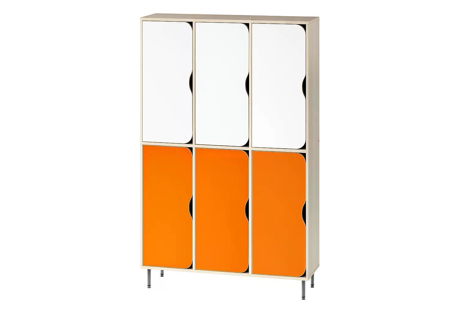 Шафа 6-секцій DS-56 на металевих регульованих опорах Помаранчевий/Білий
