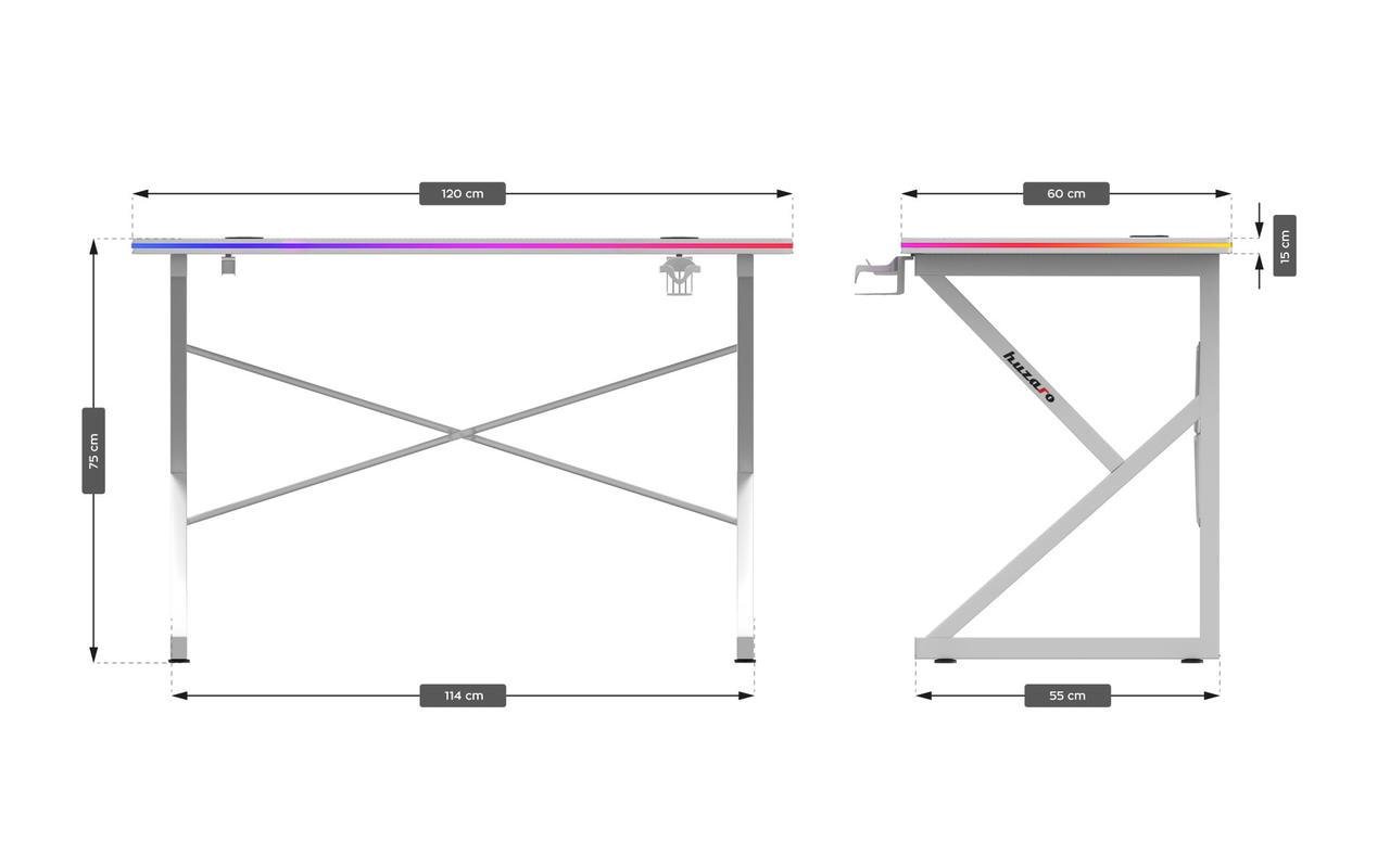 Комп'ютерний стіл Huzaro Hero 1,7 RGB White - фото 8