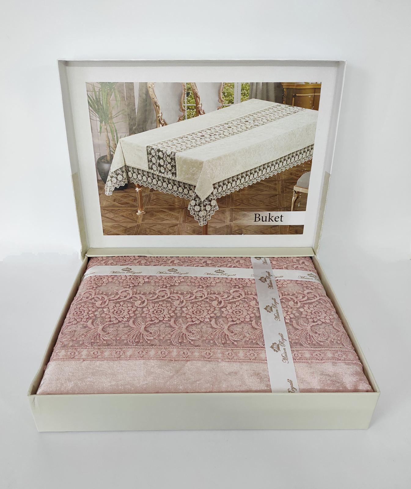 Скатерть велюровая Maison Royale 160x220 Buket Powder (CN9221) Скатерть велюровая Maison Royale 160x220 Buket Powder (CN9221)