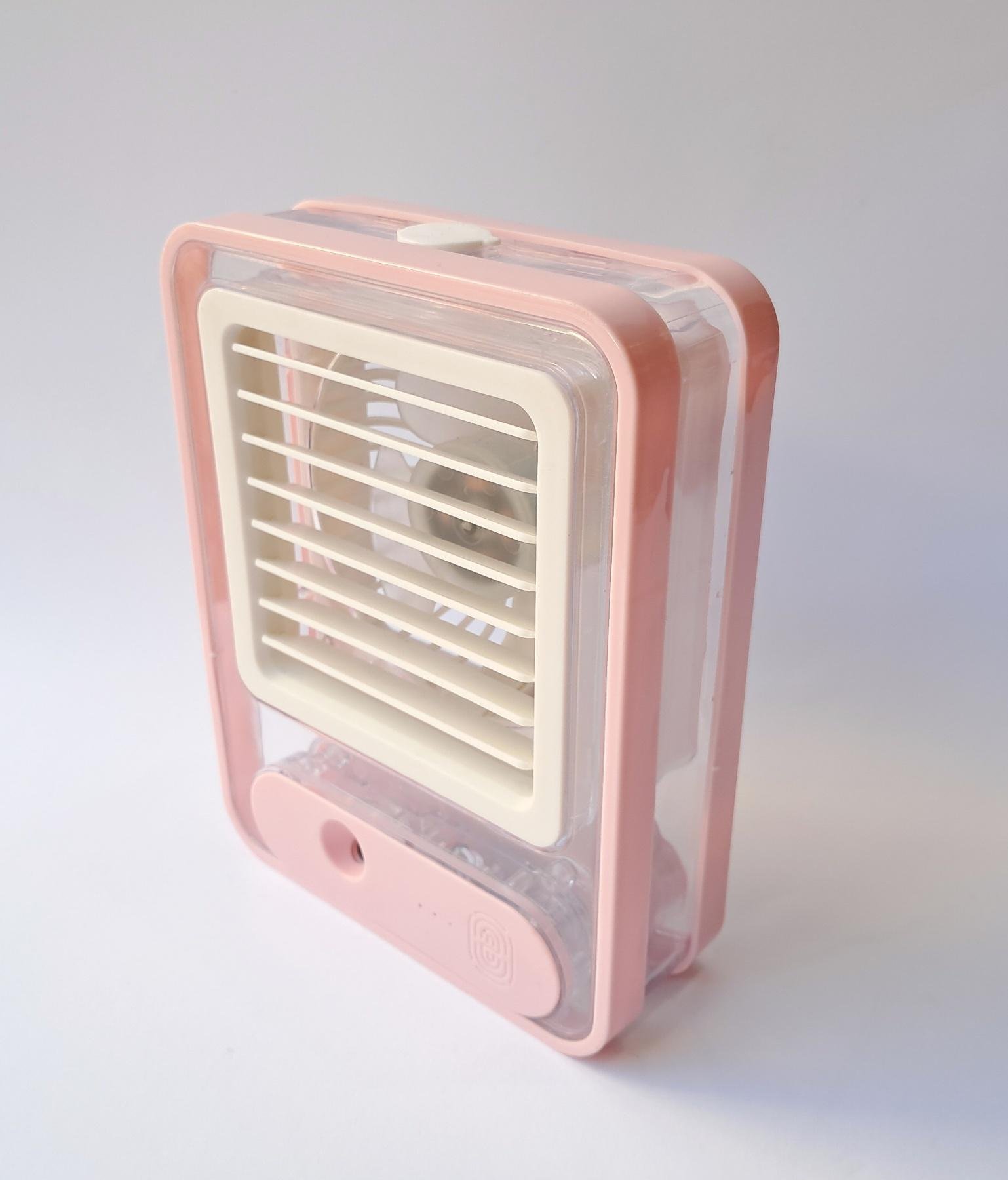 Вентилятор аккумуляторный с водой и подсветкой Розовый (SQV-8887) - фото 2