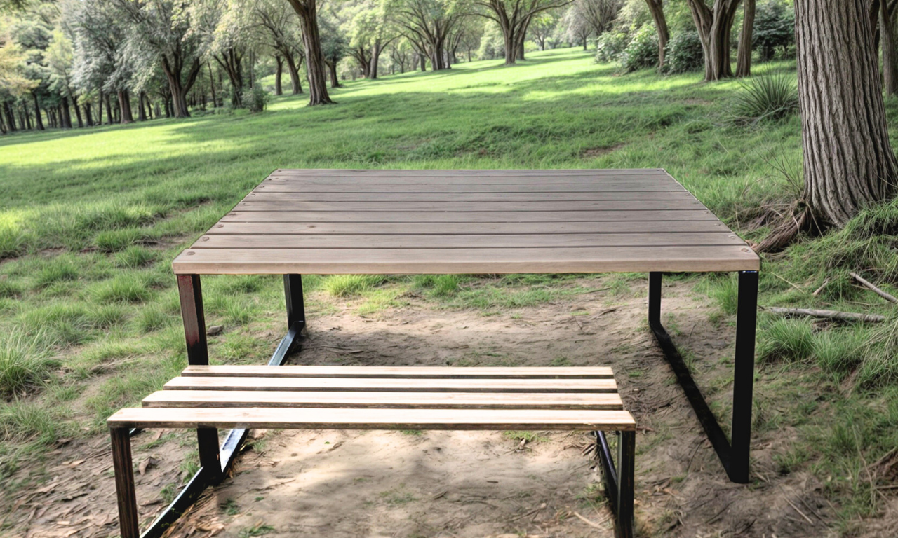 Стіл садовий Tobi Sho Грід у стилі Лофт 3000х700х800 мм Антрацит - фото 2