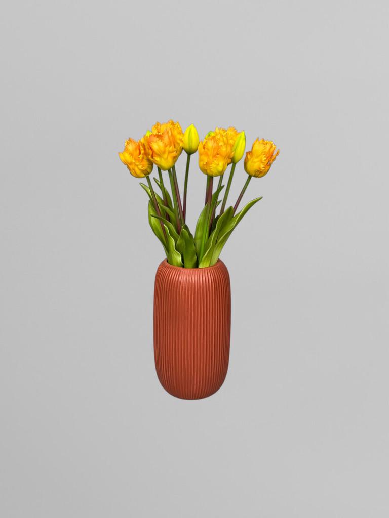 Букет штучних кучерявих тюльпанів 5 шт. 40 см Жовтий (К07048) - фото 3