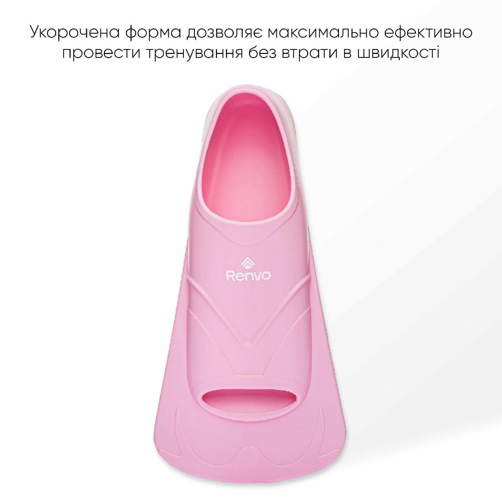 Ласты короткие для тренировки в бассейне Renvo Bustelo с закрытой пяткой р. 32-34 Розовый (SF110-05 32-34) - фото 3
