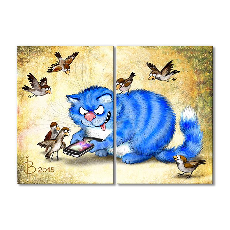 Модульная картина Игра в Энгри Бердс 2 модуля общий размер 80x120 см (_rinaz_20152234)