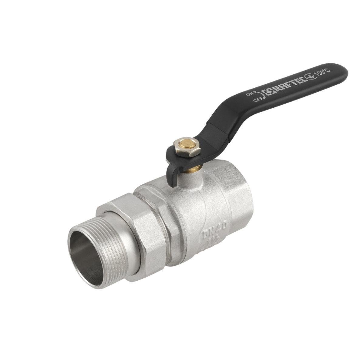 Кран шаровой с американкой Raftec Black PN20 ВЗ 1 1/2" DRBS5 (SW-93771)