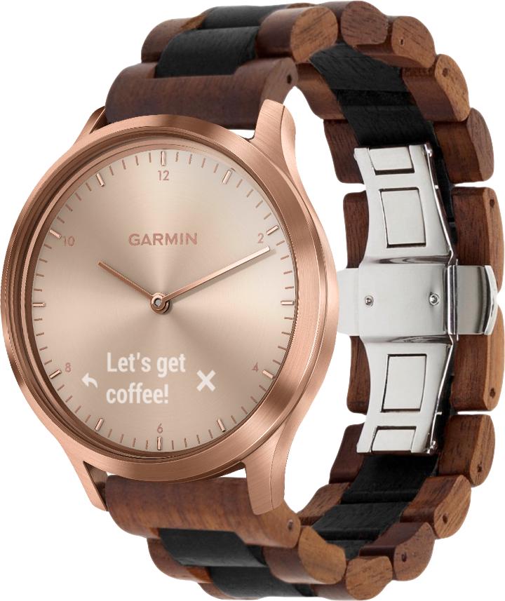 Ремешок деревянный WoodLock для Garmin Vivomove HR Black/Brown (28270-26)