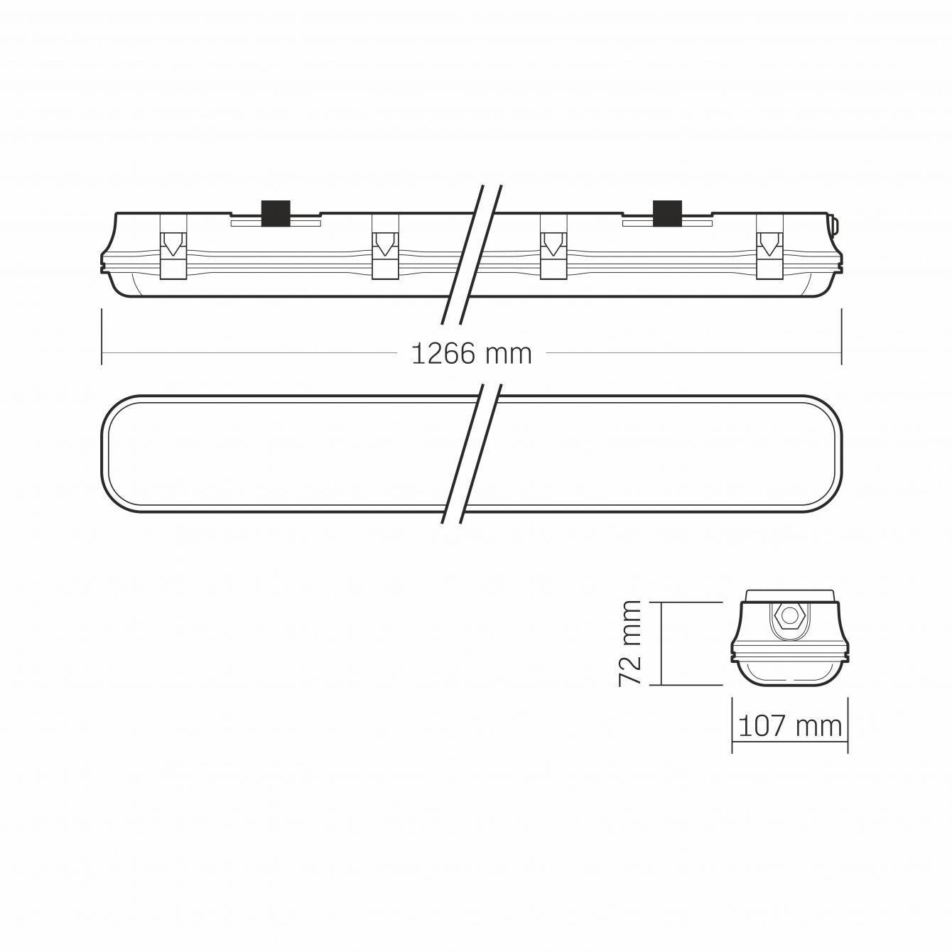 Лінійний світильник промисловий Videx IP65 під лампу 2хТ8 1,2М 220V (24405351) - фото 11