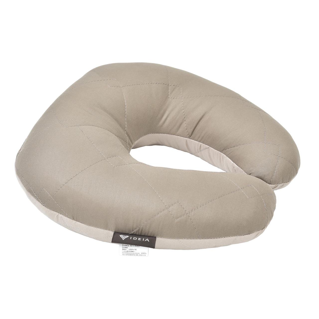 Подушка рогалик для путешествий IDEIA Travel 32х32 см Белый (25898194)